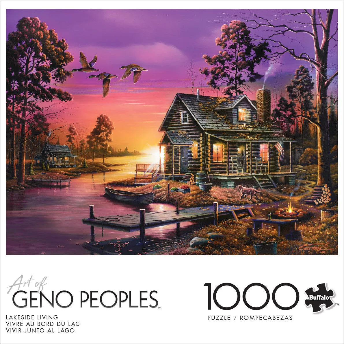 Buffalo Games Geno Peoples Lakeside Living puslespil 1000 brikker søhus