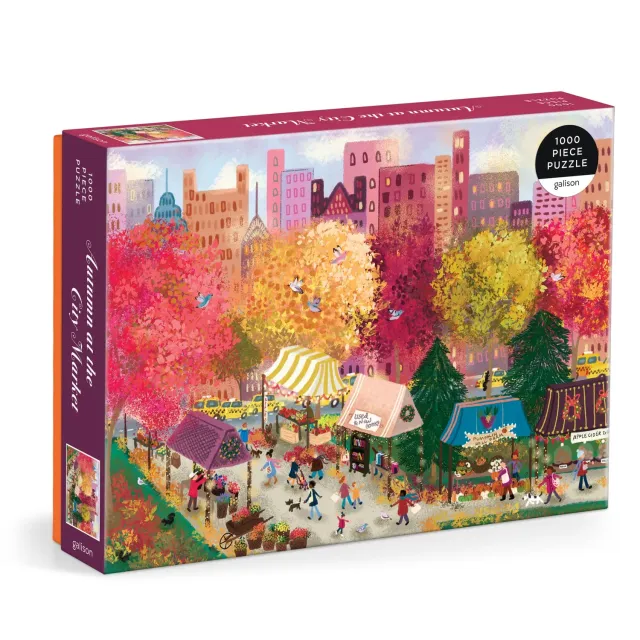 Good Puzzle Co. Joy Laforme Autumn City Market puslespil 1000 efterår