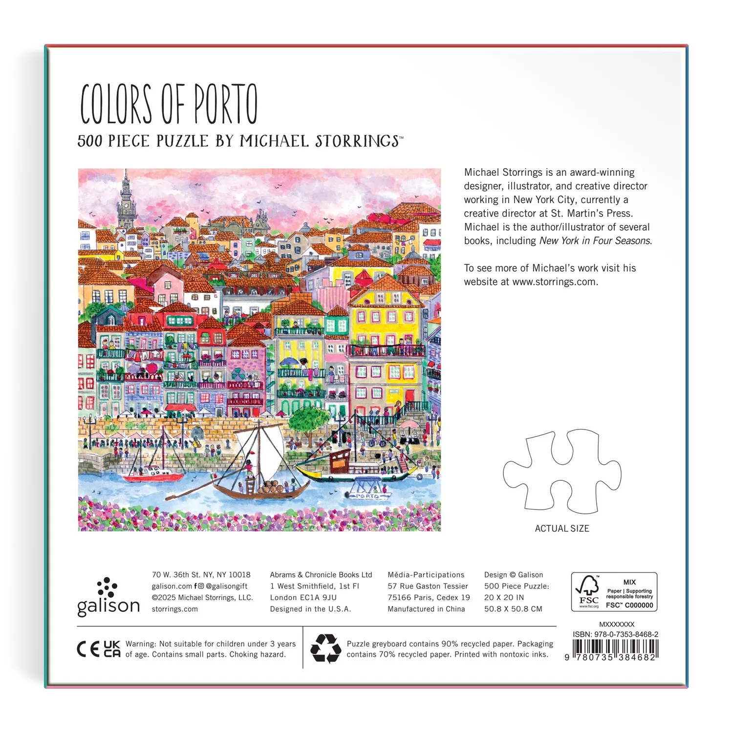 Galison Michael Storrings Colors of Porto puslespil 500 brikker