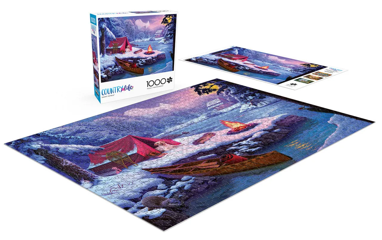 Buffalo Games Country Life Snowy Retreat puslespil 1000 brikker vinter