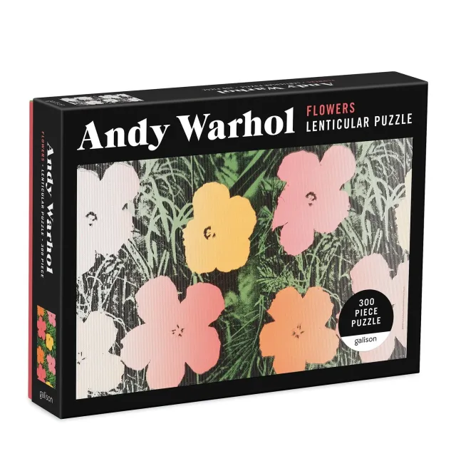 Galison Andy Warhol Flowers puslespil 300 brikker linse