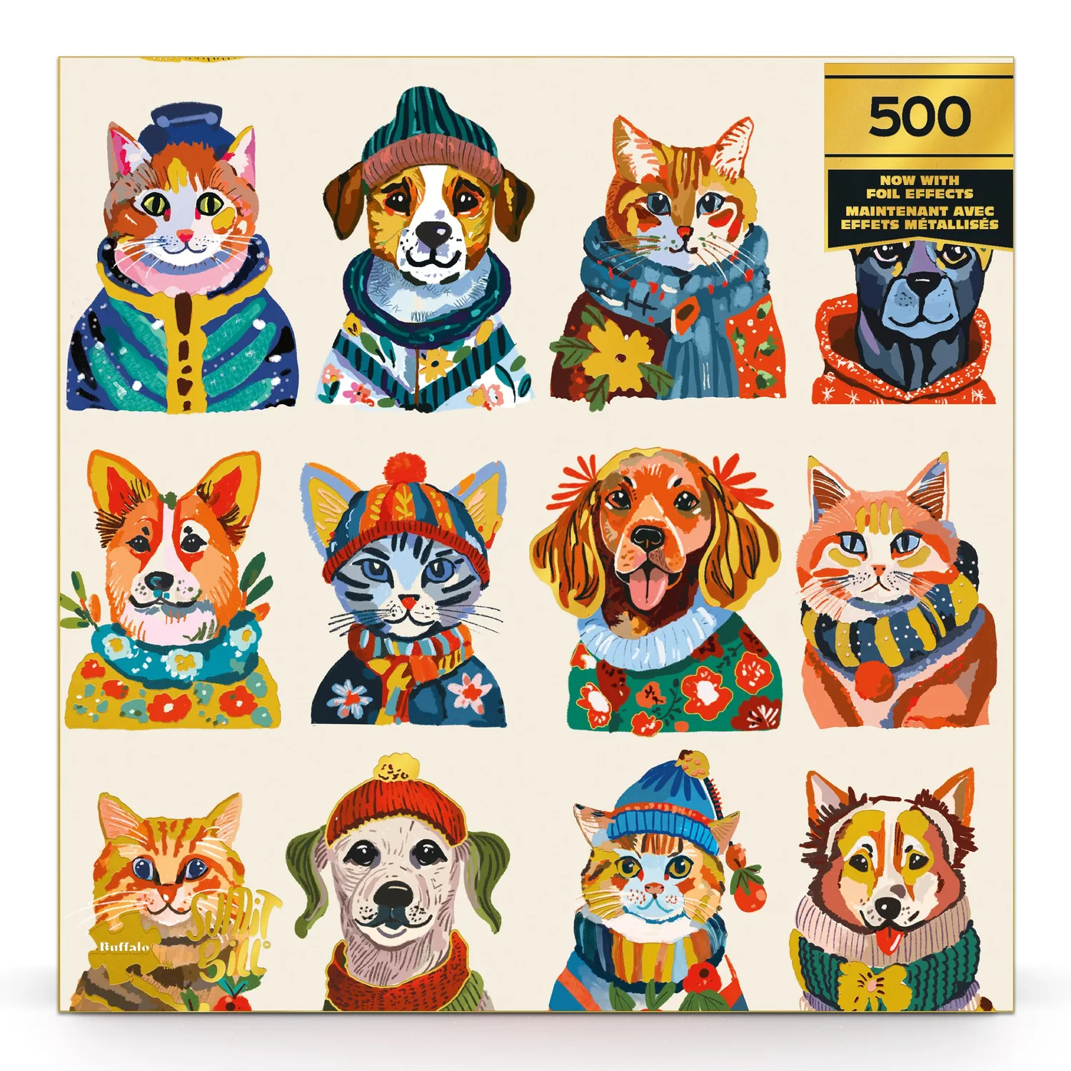 Buffalo Games Gold Dressy Dogs puslespil 500 brikker hunde