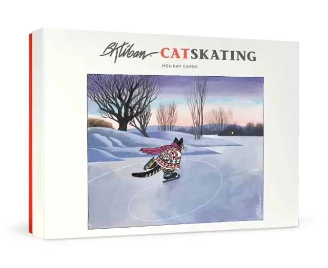 Pomegranate B. Kliban CatSkating julekort humor kat