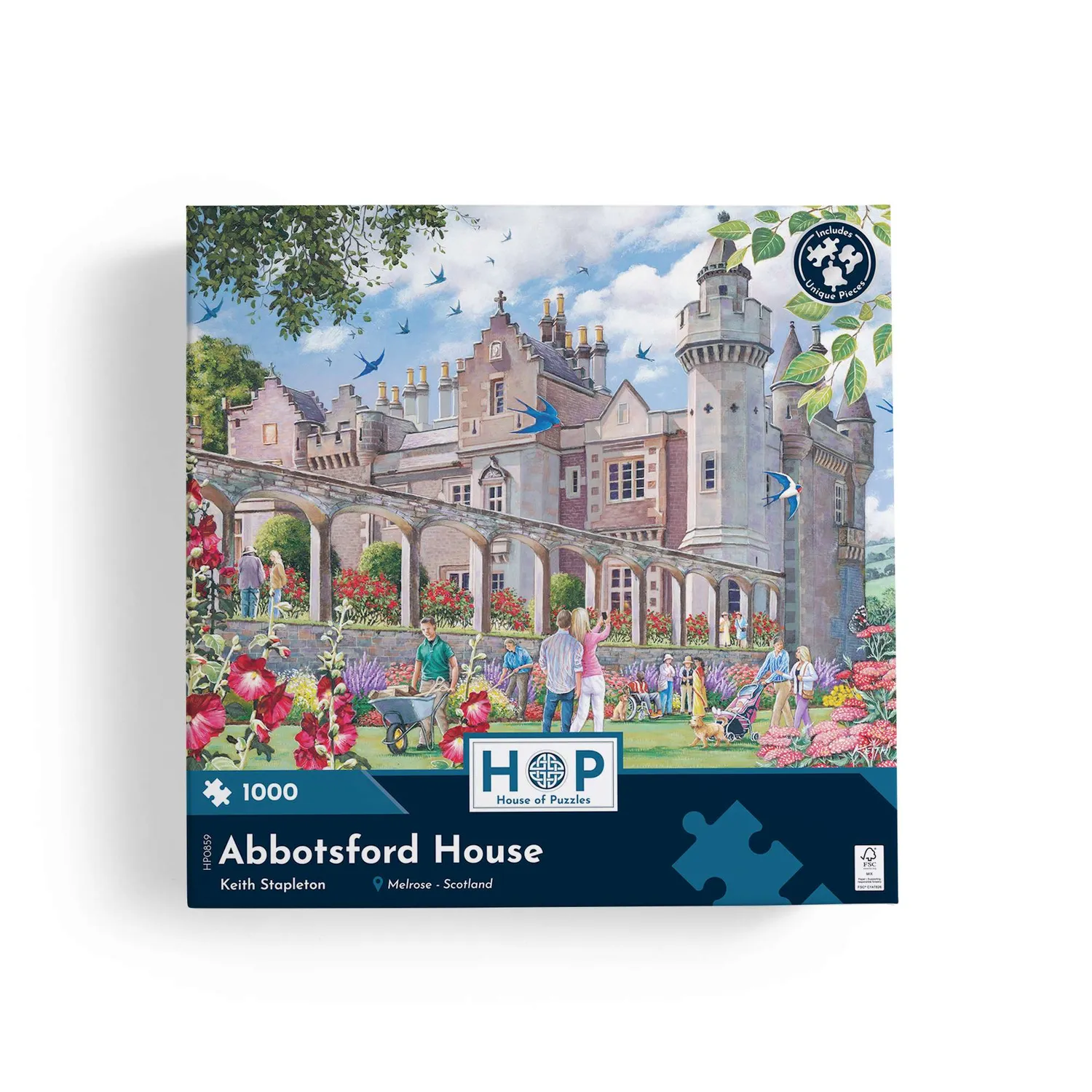 House of Puzzles Abbotsford House puslespil 1000 brikker Skotland