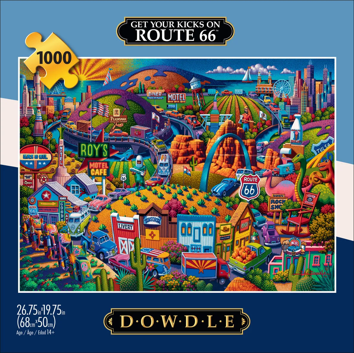 Buffalo Games Eric Dowdle Get Your Kicks on Route 66 puslespil 1000 brikker