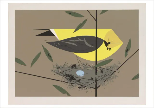 Pomegranate Goldfinch kort enkelt fugl Charley Harper