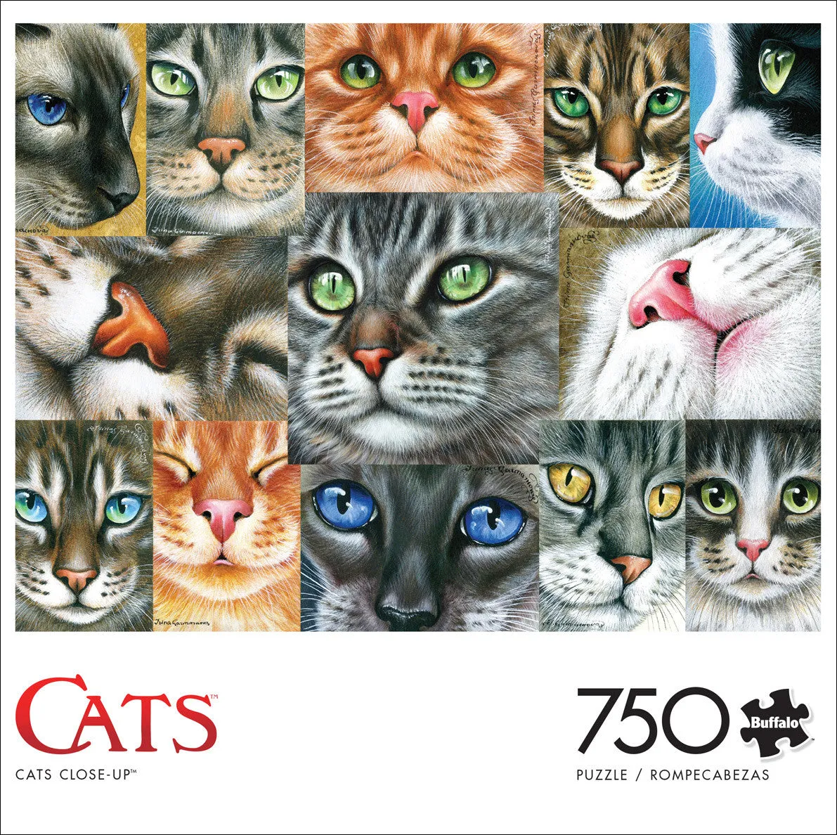 Buffalo Games Cats Close-up puslespil 750 brikker kattecollage