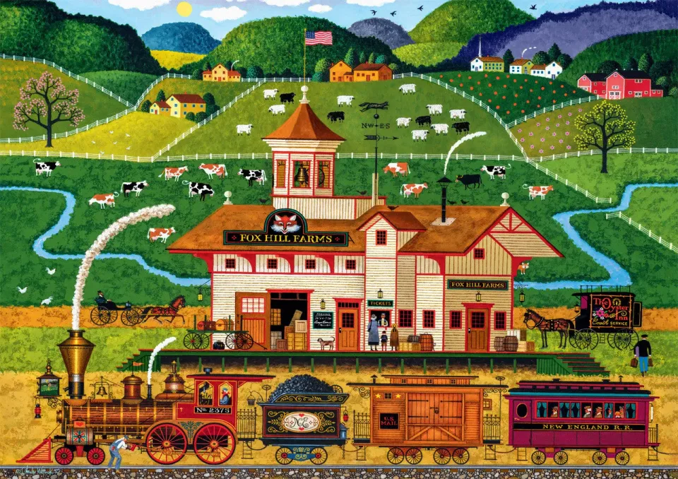 Buffalo Games Charles Wysocki Fox Hill Farms puslespil 300 store brikker