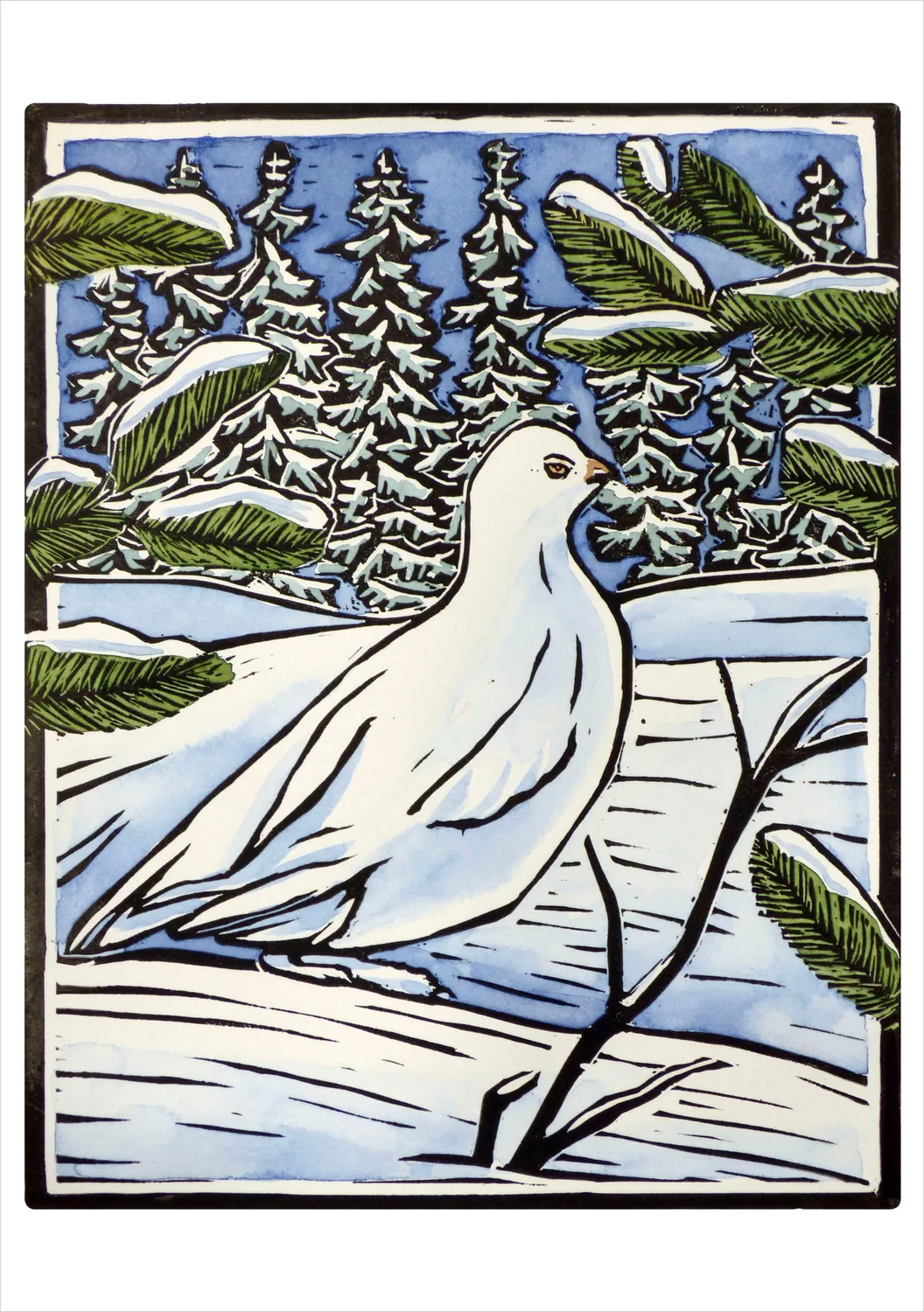 Pomegranate Molly Hashimoto Winter Birds julekort 20 stk fugle
