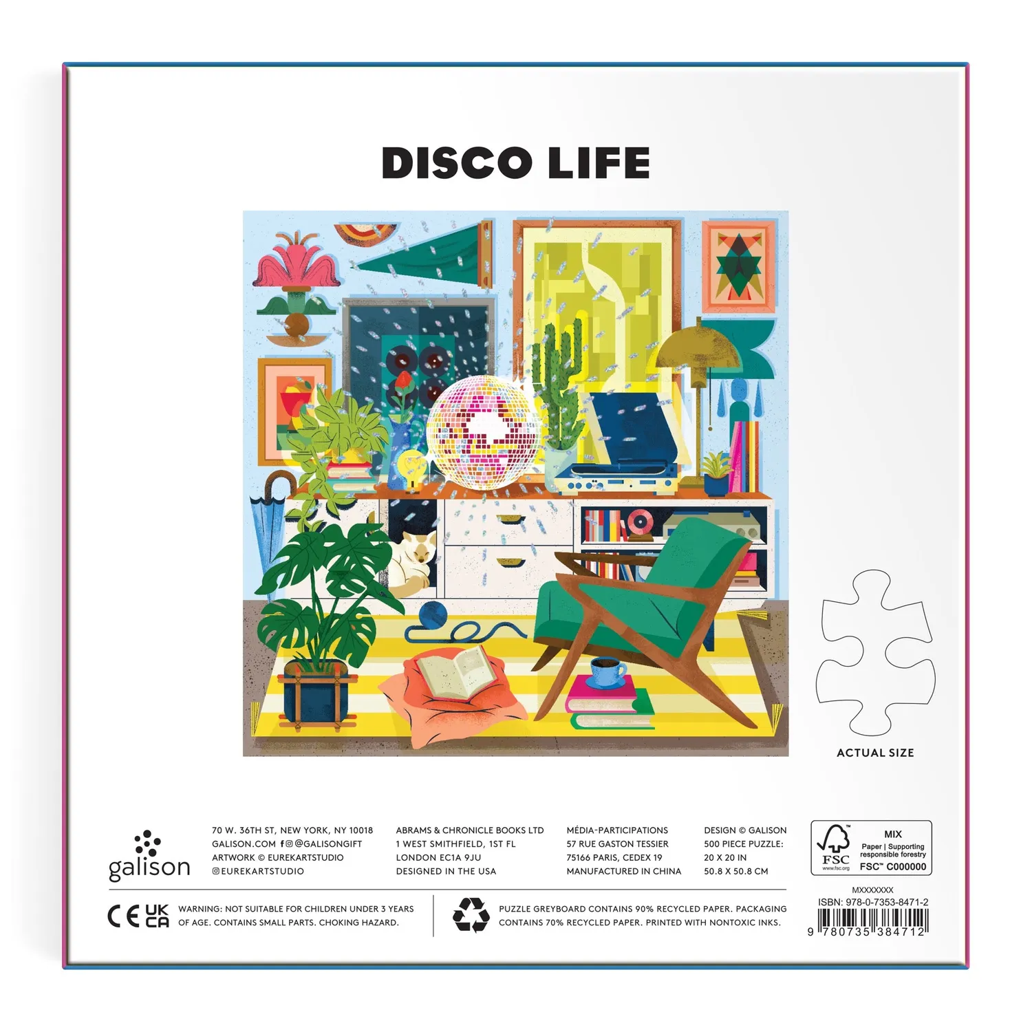 Good Puzzle Co. Eurekart Studio Disco Life puslespil 500 brikker folie