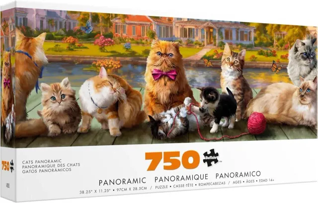 Buffalo Games Cats Panoramic puslespil 750 brikker panorama