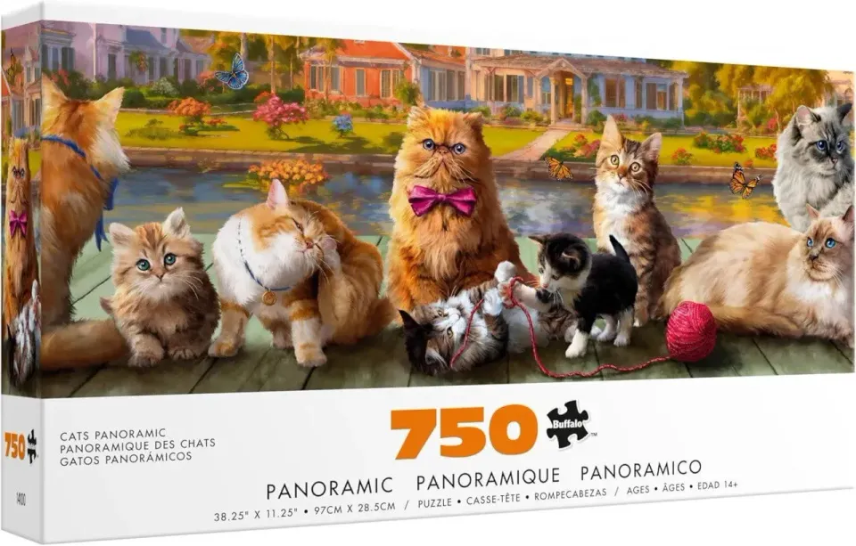 Buffalo Games Cats Panoramic puslespil 750 brikker panorama