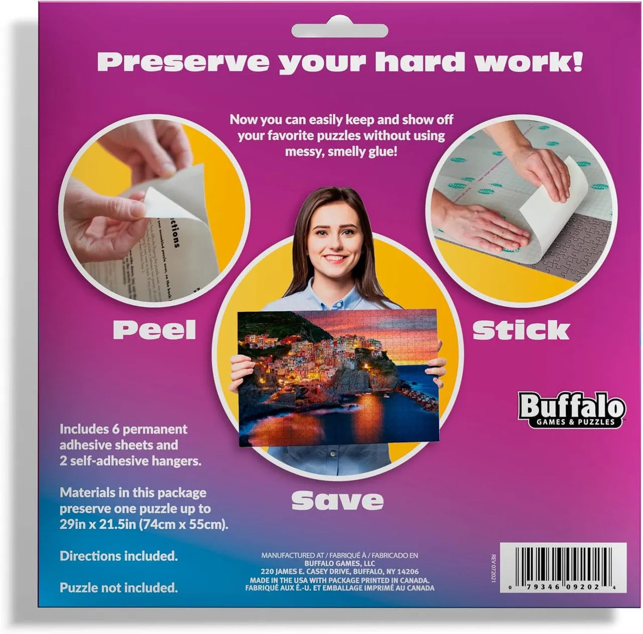 Buffalo Games Puzzle Presto puslespil klæbefolie 6 ark ophæng
