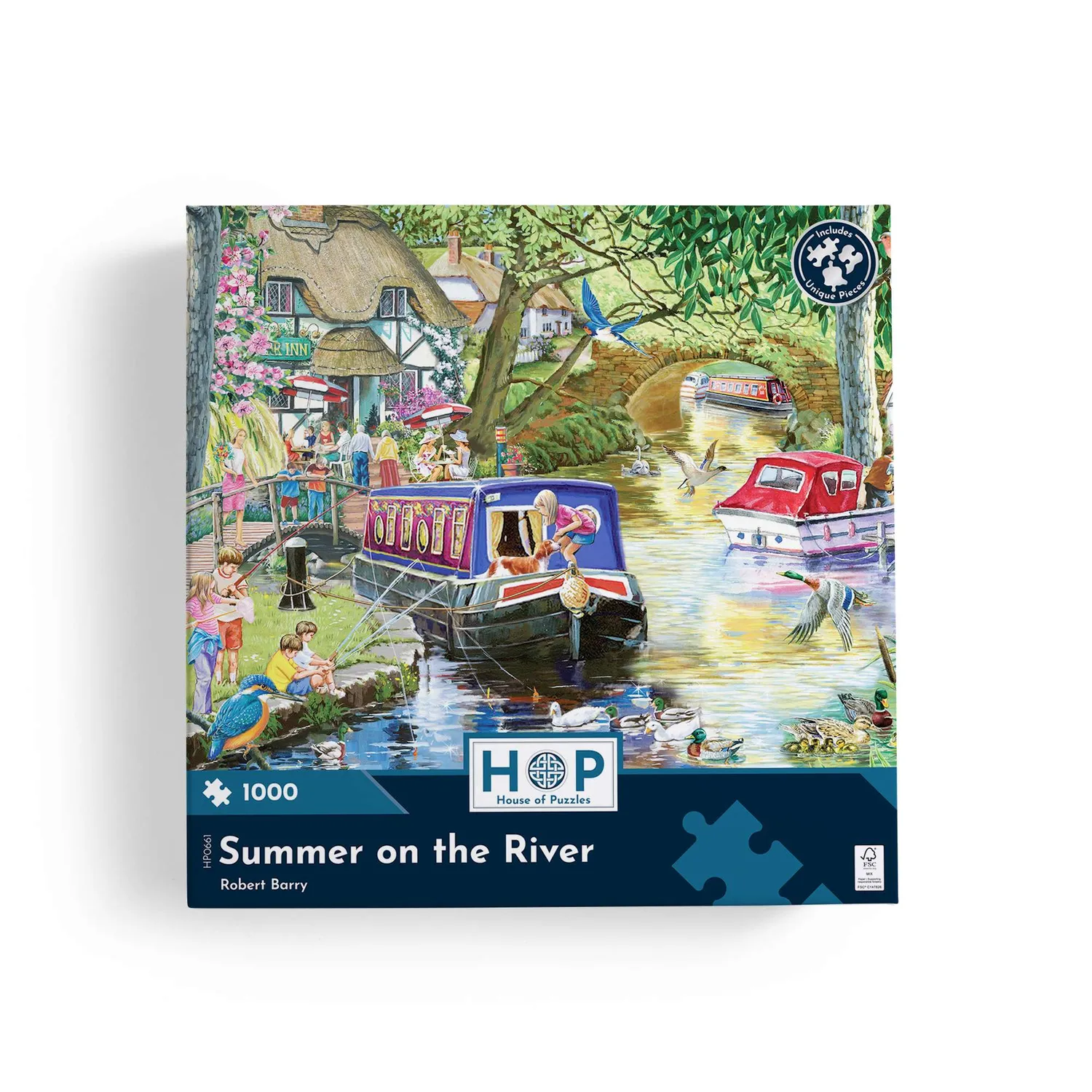 House of Puzzles Summer on the River 1000 puslespil 48x69 cm