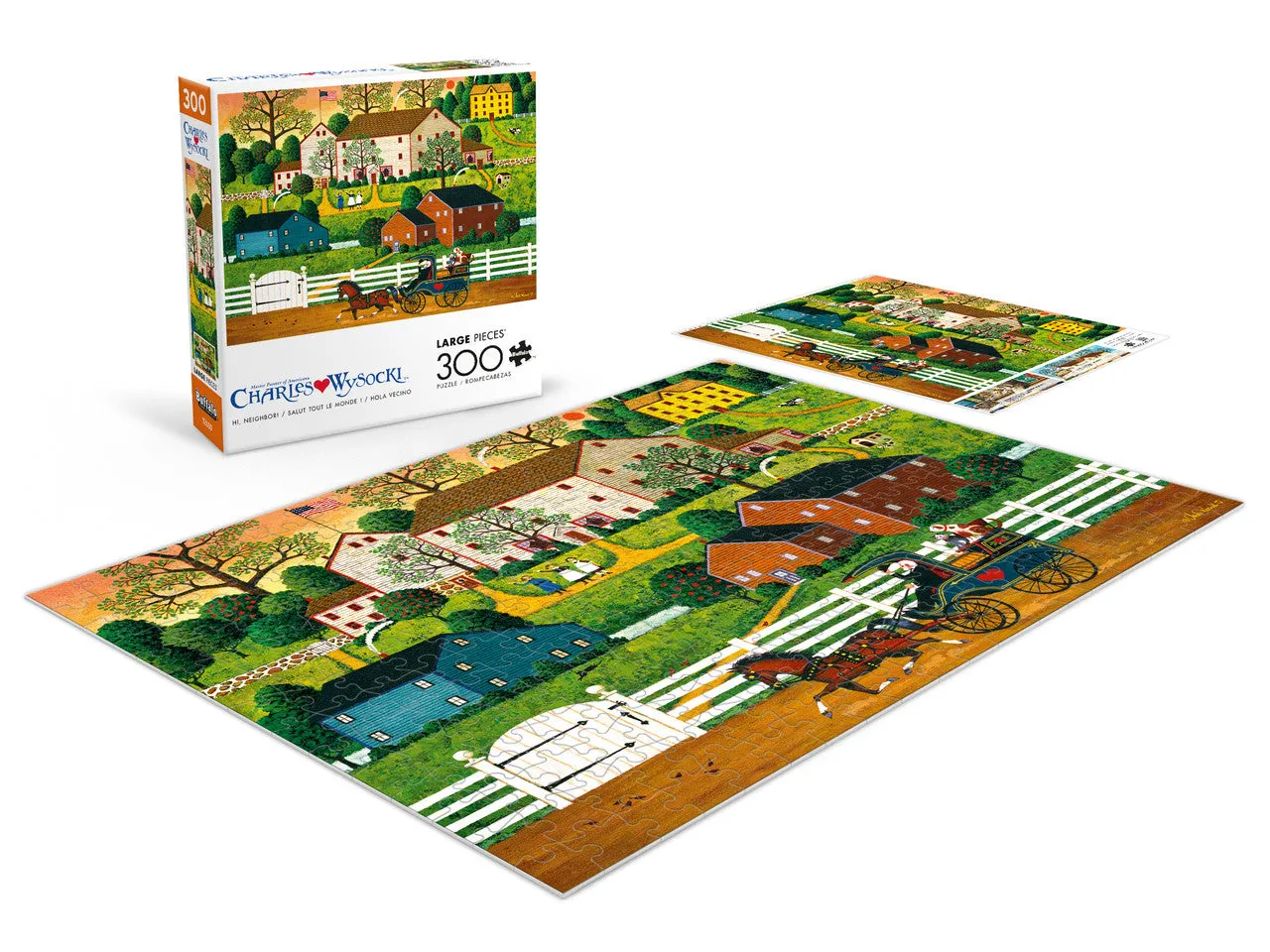 Buffalo Games Charles Wysocki Hi Neighbor puslespil 300 store brikker