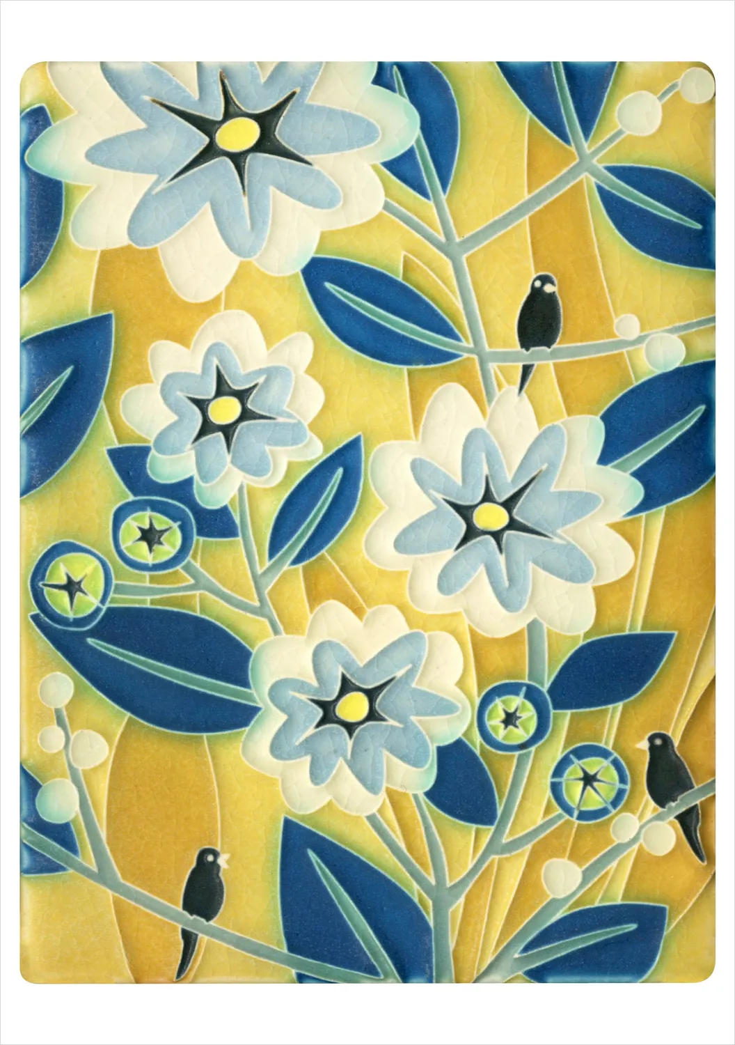 Pomegranate Arts & Crafts Tiles kortæske 20 stk blomster