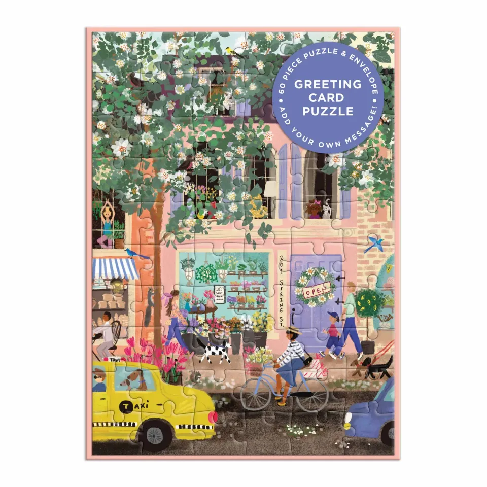 Galison Spring Street puslespil kort 60 brikker by