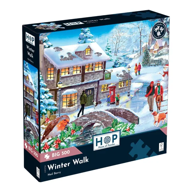 House of Puzzle BIG 500 Winter Walk puslespil 500 brikker vintermotiv