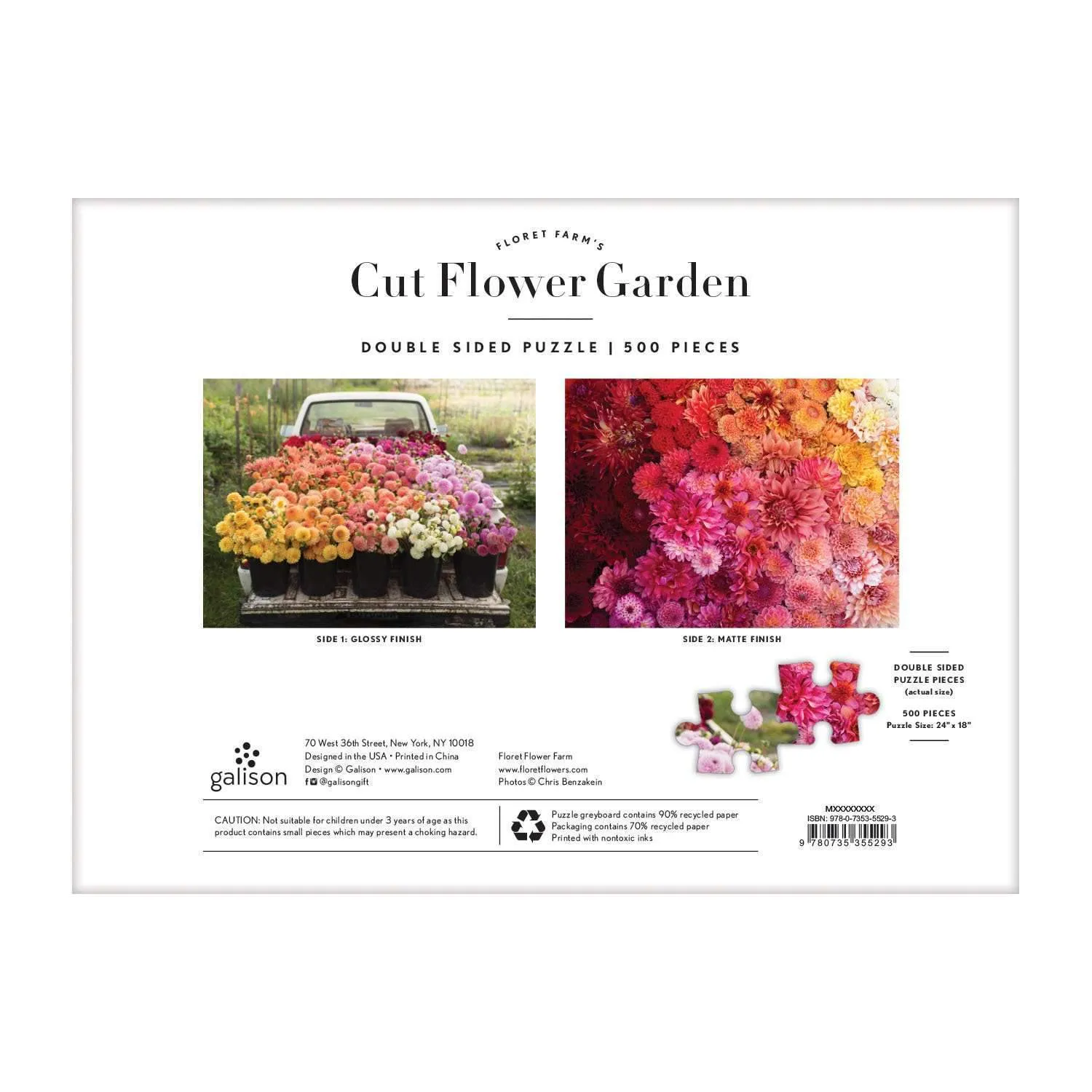 Good Puzzle Co. Cut Flower Garden puslespil 500 dobbeltsidet