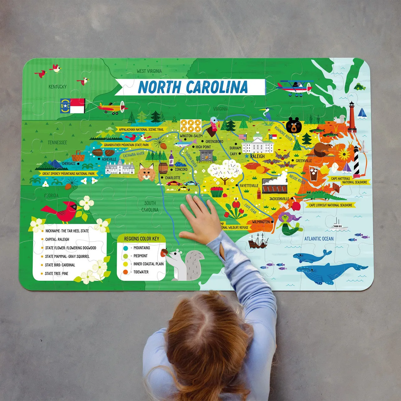 Little Buffalo North Carolina gulvpuslespil 50 brikker børn 4 år
