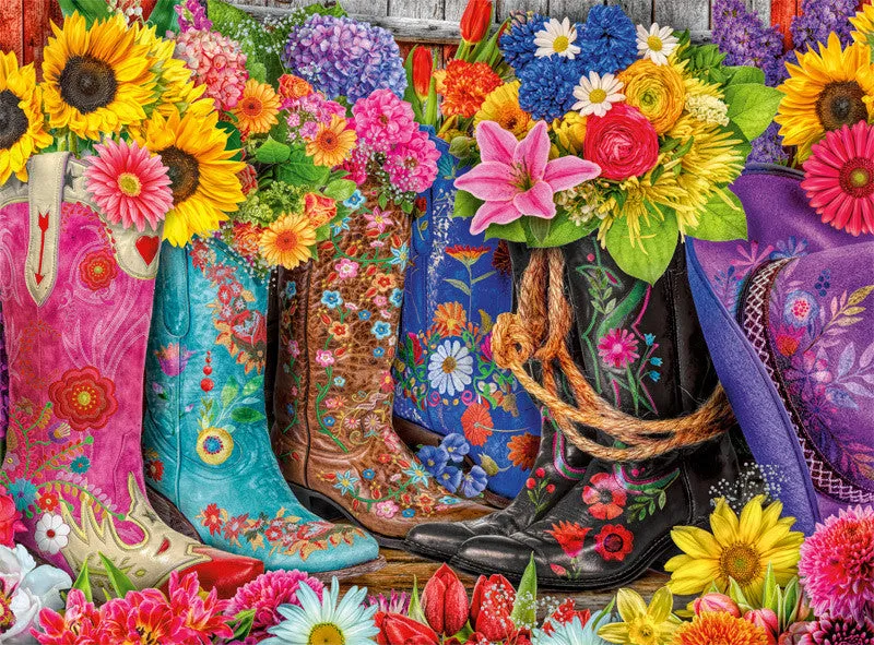 Buffalo Games Country Life Cowgirl Colors puslespil 1000 brikker