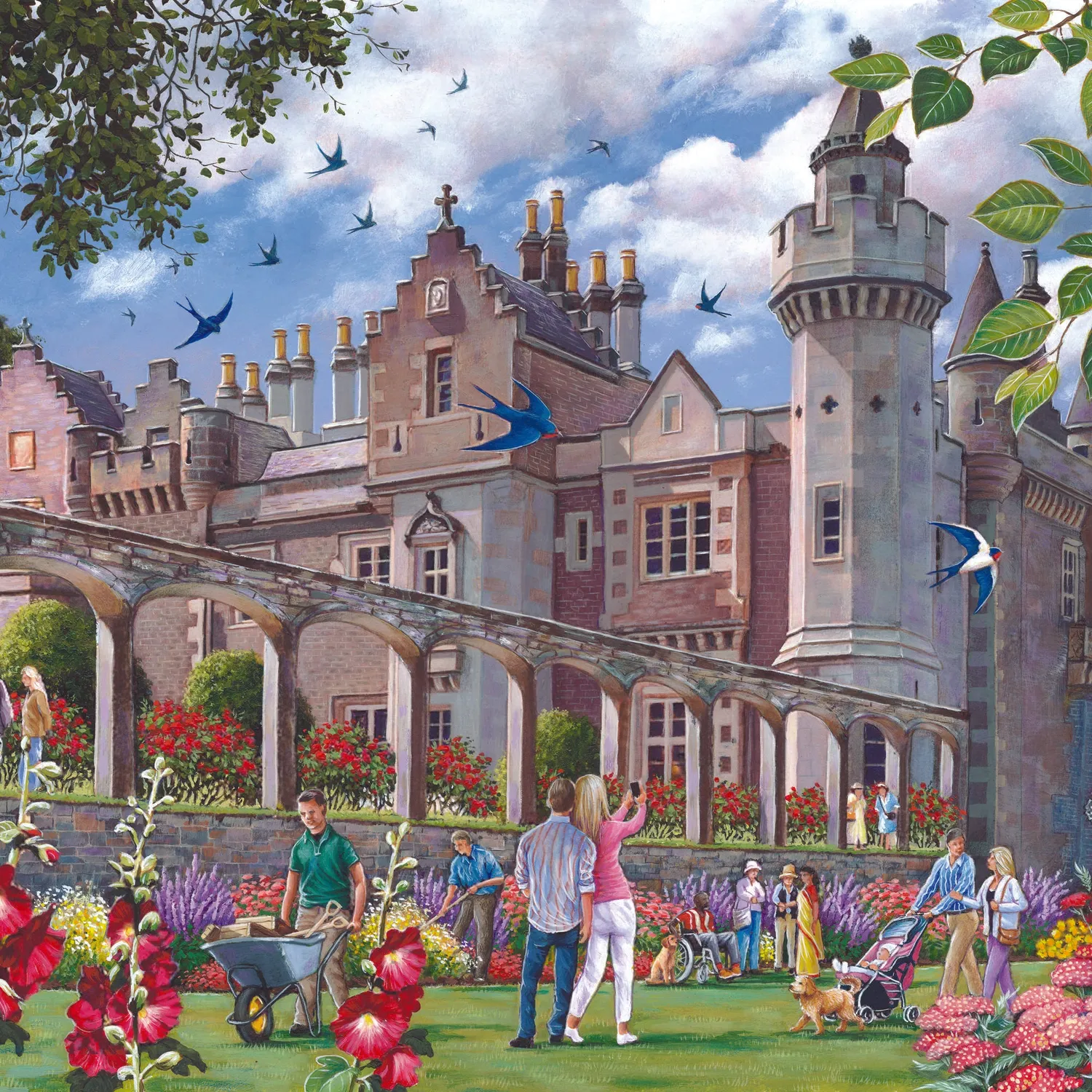 House of Puzzles Abbotsford House puslespil 1000 brikker Skotland