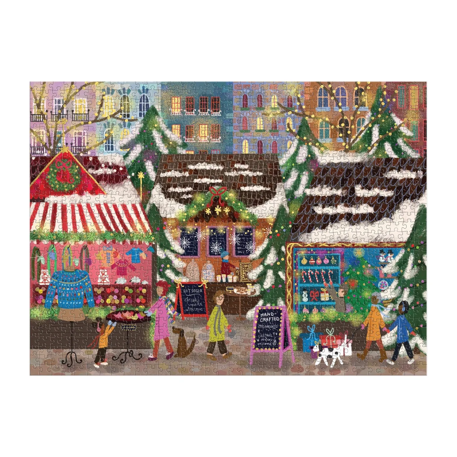 Galison Joy Laforme Merry Market puslespil 1000 brikker guld folie