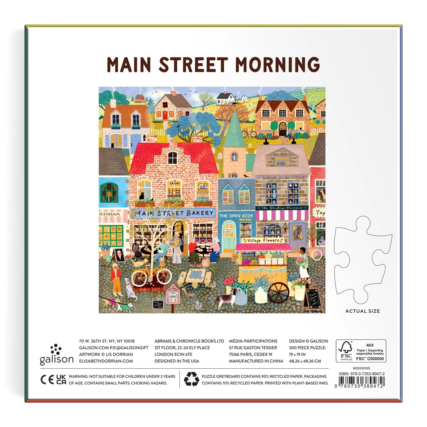 Galison Main Street Morning puslespil 300 brikker by
