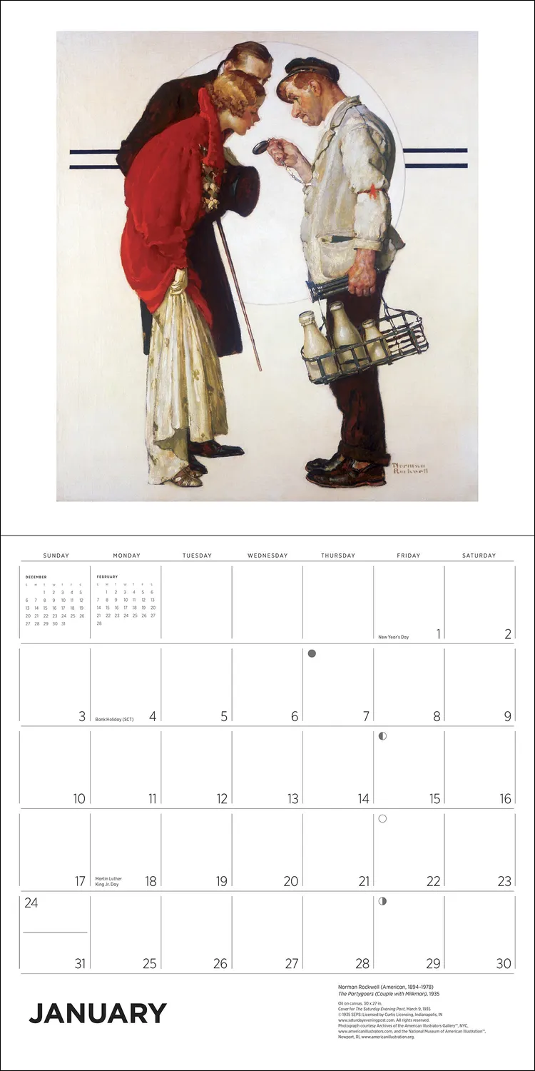 Pomegranate Norman Rockwell vægkalender 2027 Post