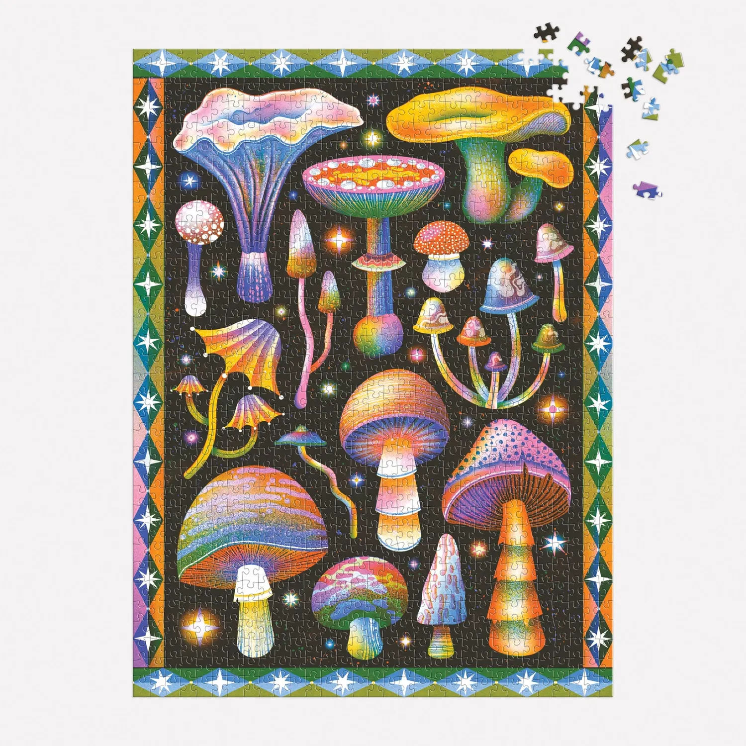 Good Puzzle Co. Cosmic Mushrooms puslespil 1000 brikker svampe