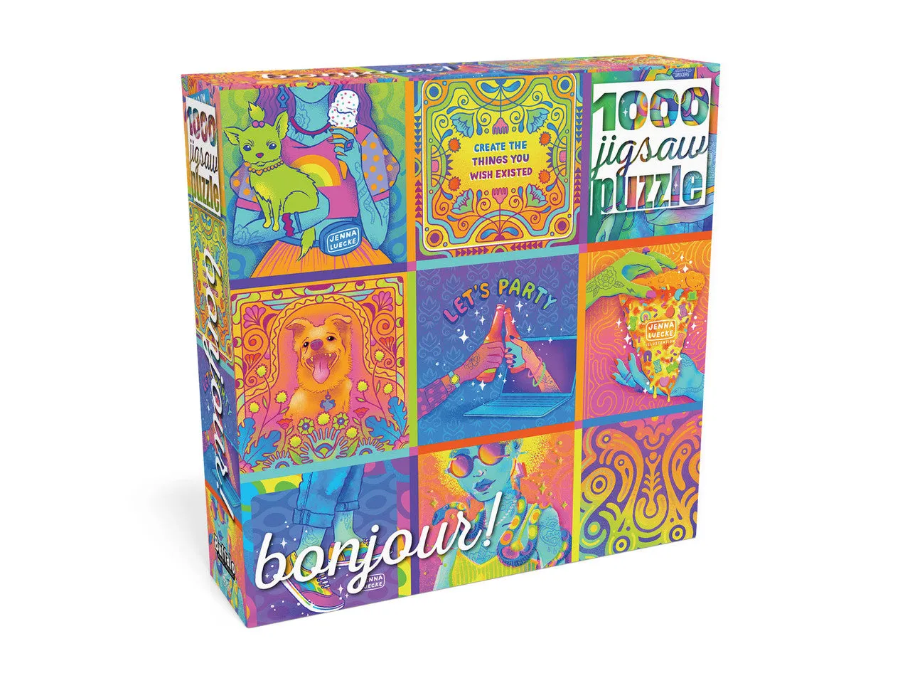 Buffalo Games Bonjour Neon Collage puslespil 1000 brikker farver