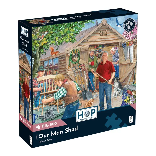 House of Puzzles BIG 500 Our Man Shed puslespil haveskur