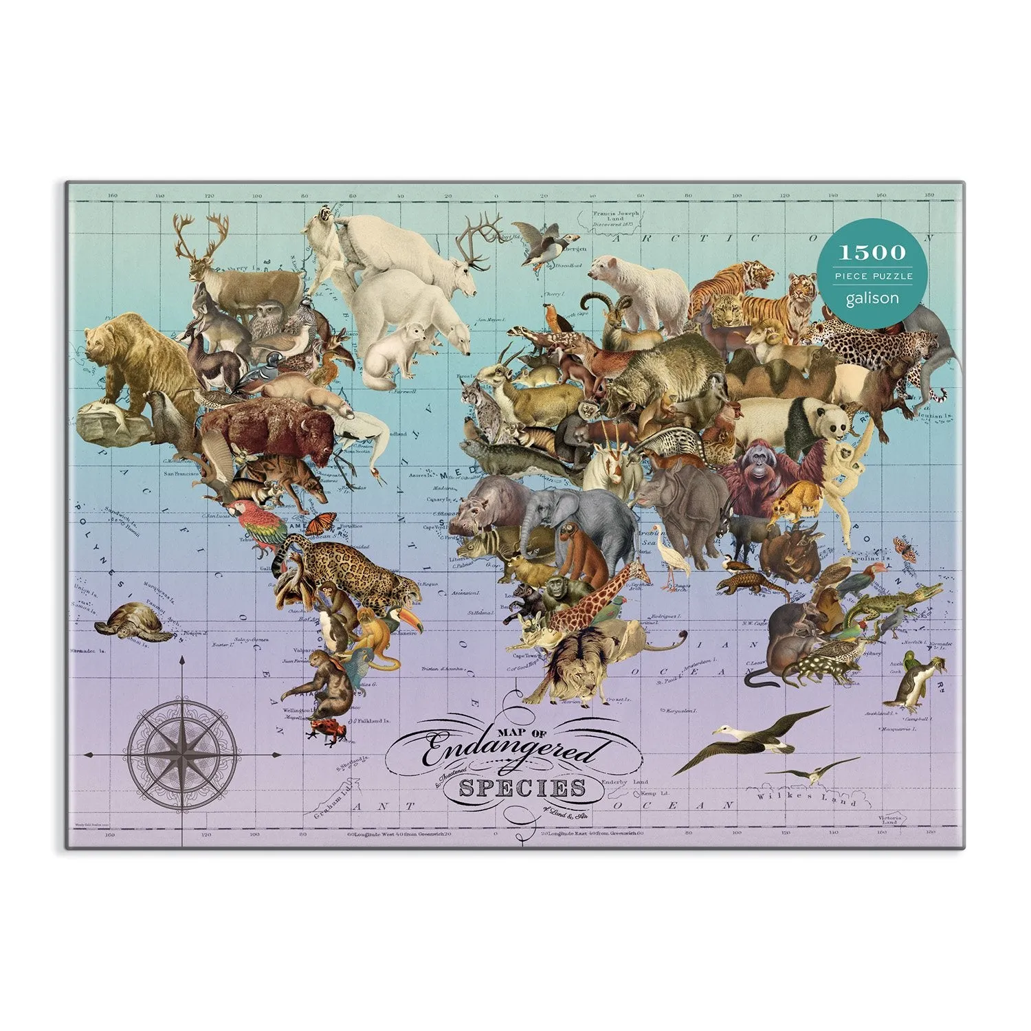 Galison Wendy Gold Endangered Species puslespil 1500 brikker