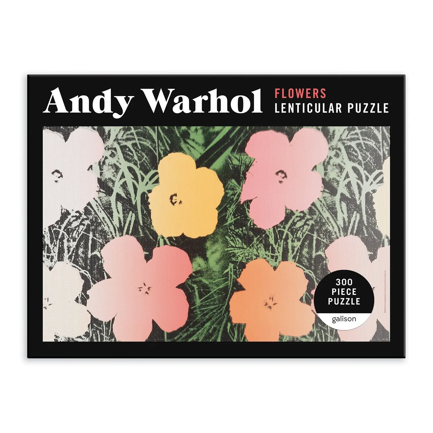 Galison Andy Warhol Flowers puslespil 300 brikker linse
