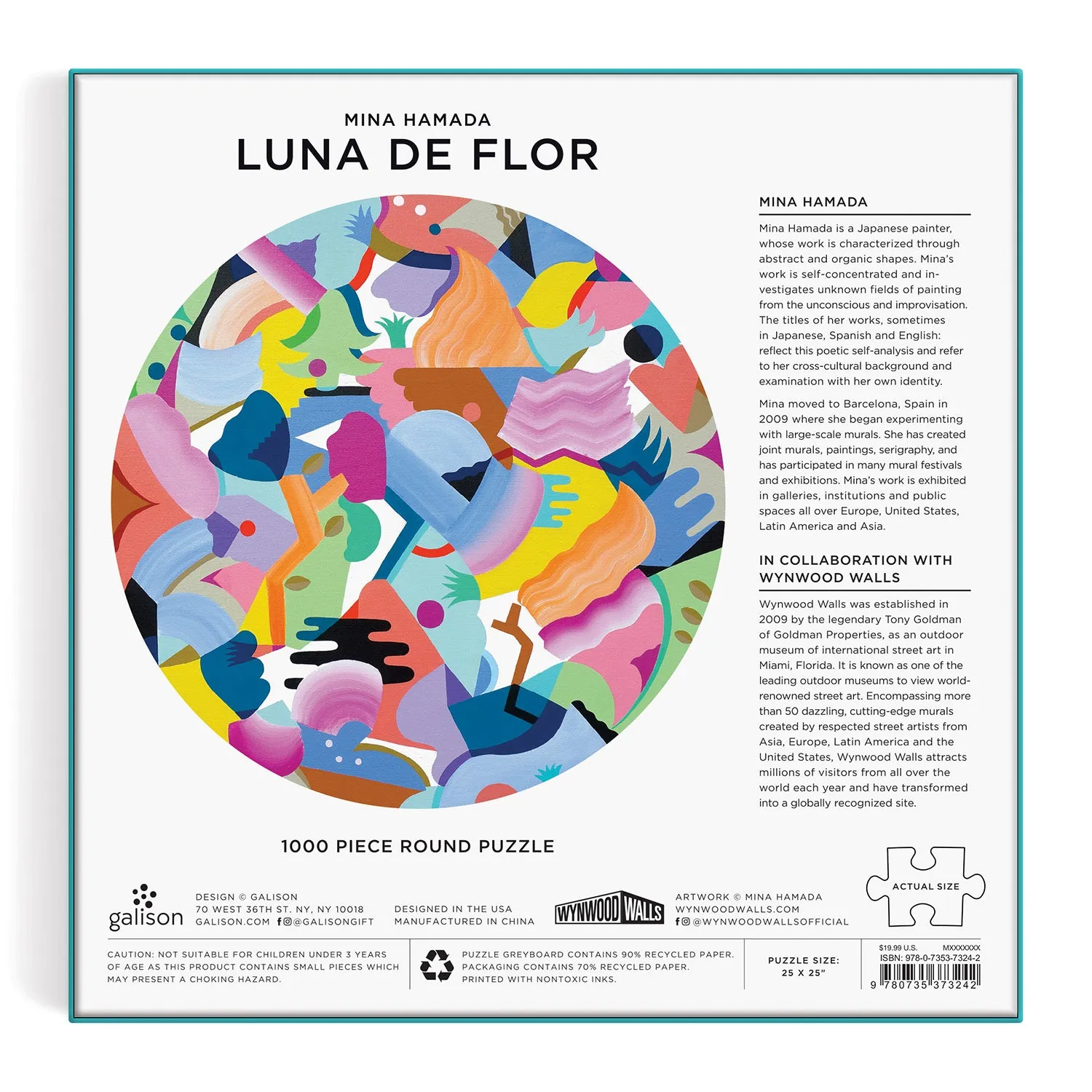 Galison Mina Hamada Luna de Flor rund puslespil 1000 brikker