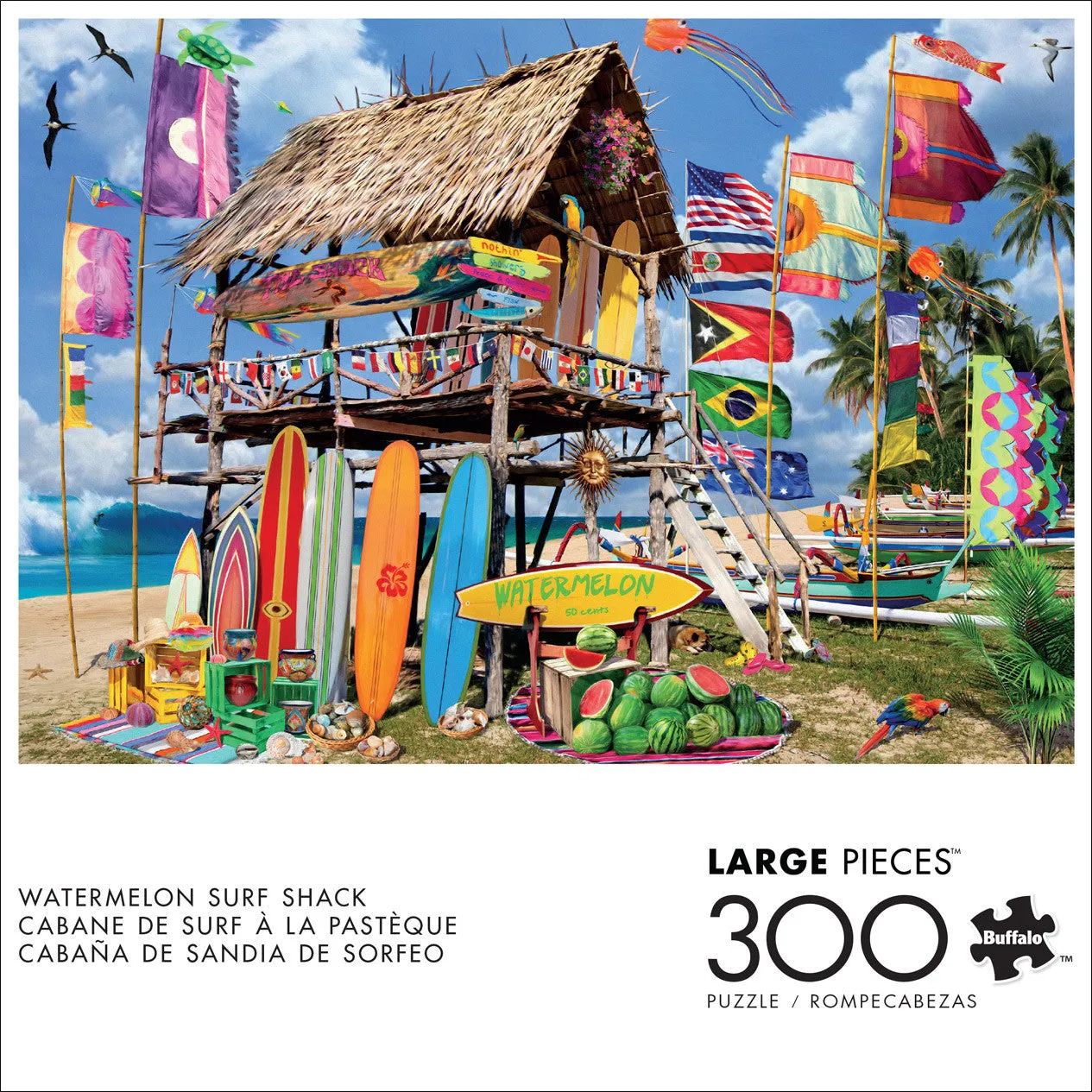 Buffalo Games Watermelon Surf Shack puslespil 300 store brikker
