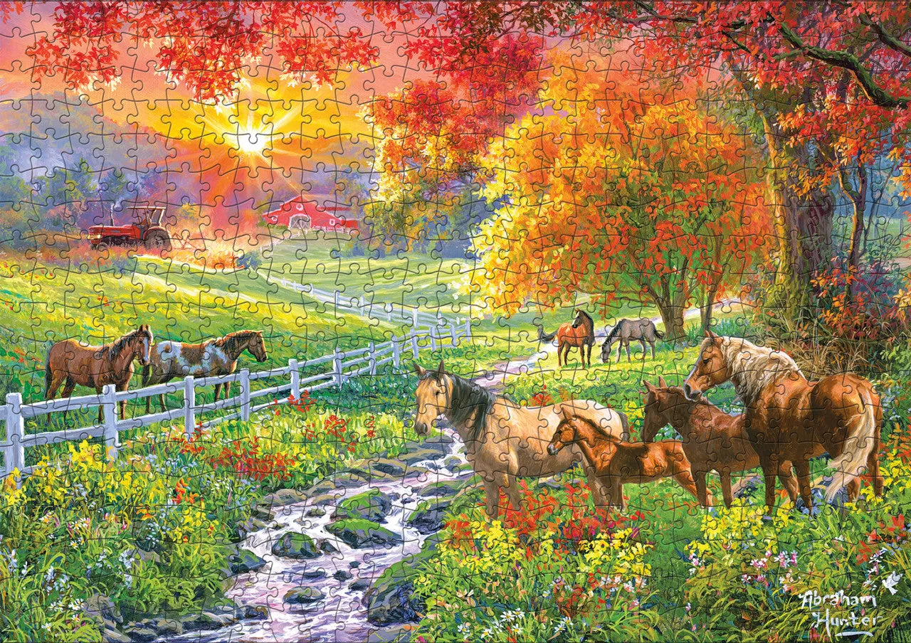 Buffalo Games Gold September Pasture puslespil 500 brikker heste