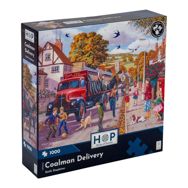House of Puzzle Coalman Delivery puslespil 1000 brikker nostalgi