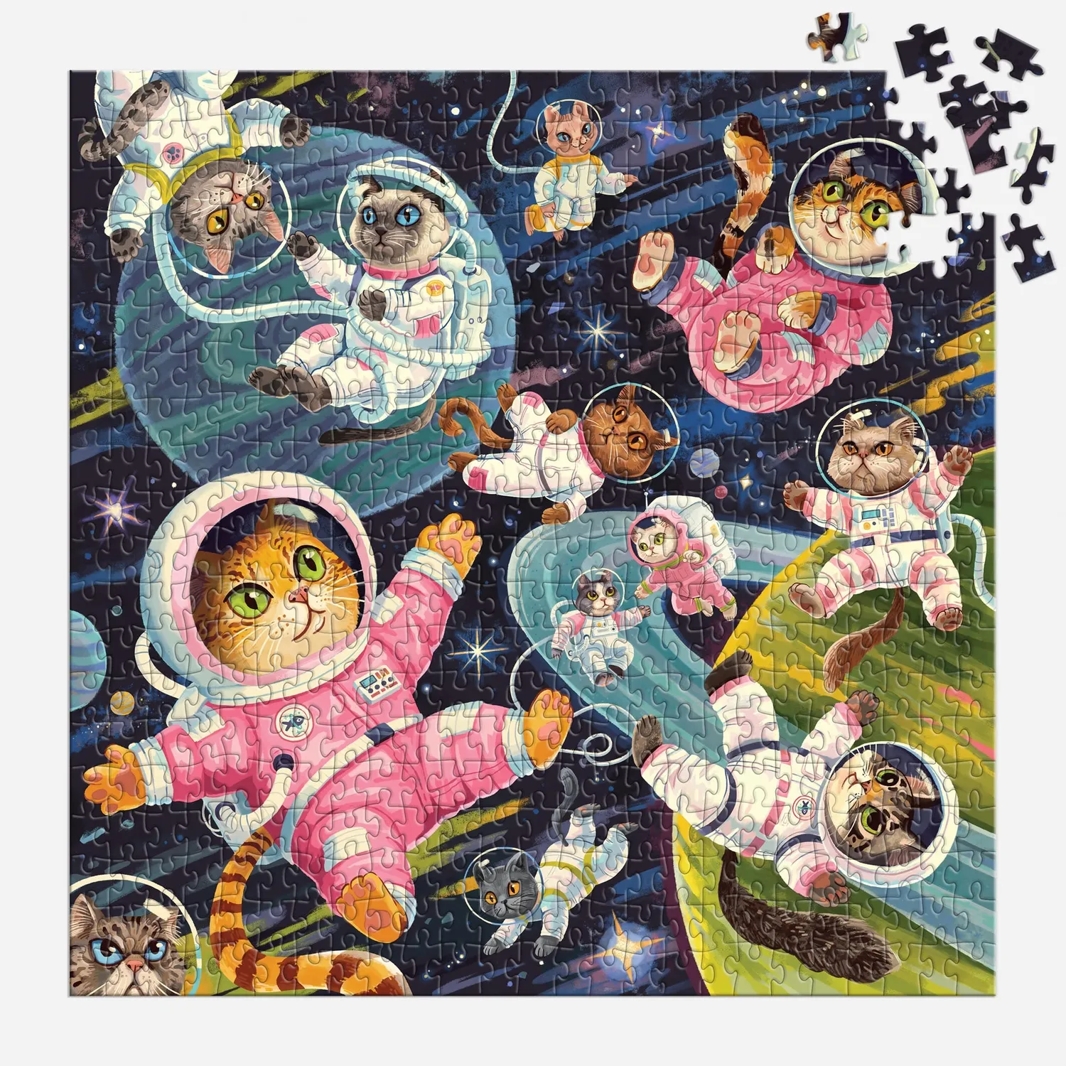 Good Puzzle Co. A Space Meowdyssey puslespil 500 brikker katte