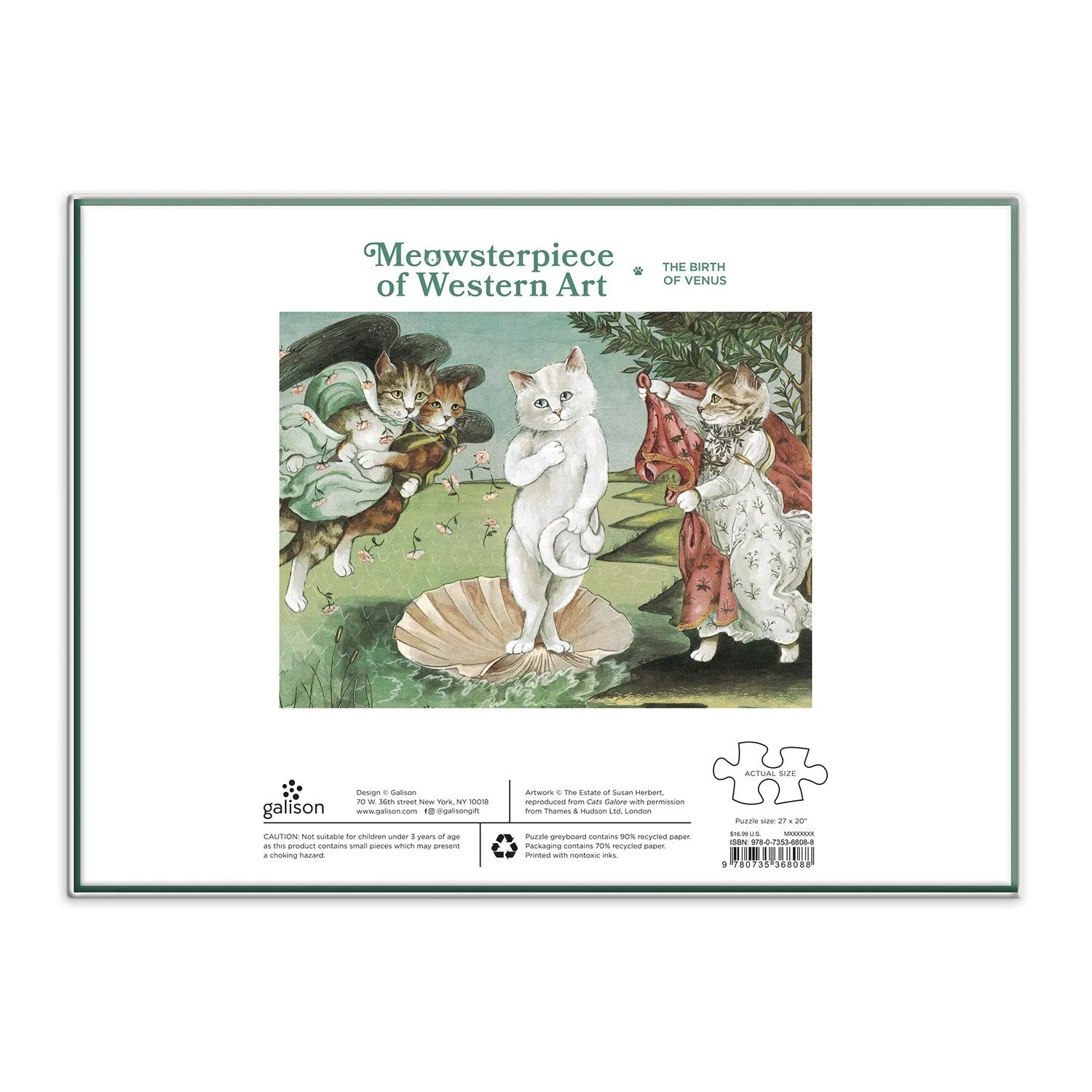 Galison Meowsterpiece Birth of Venus puslespil 1000 katte
