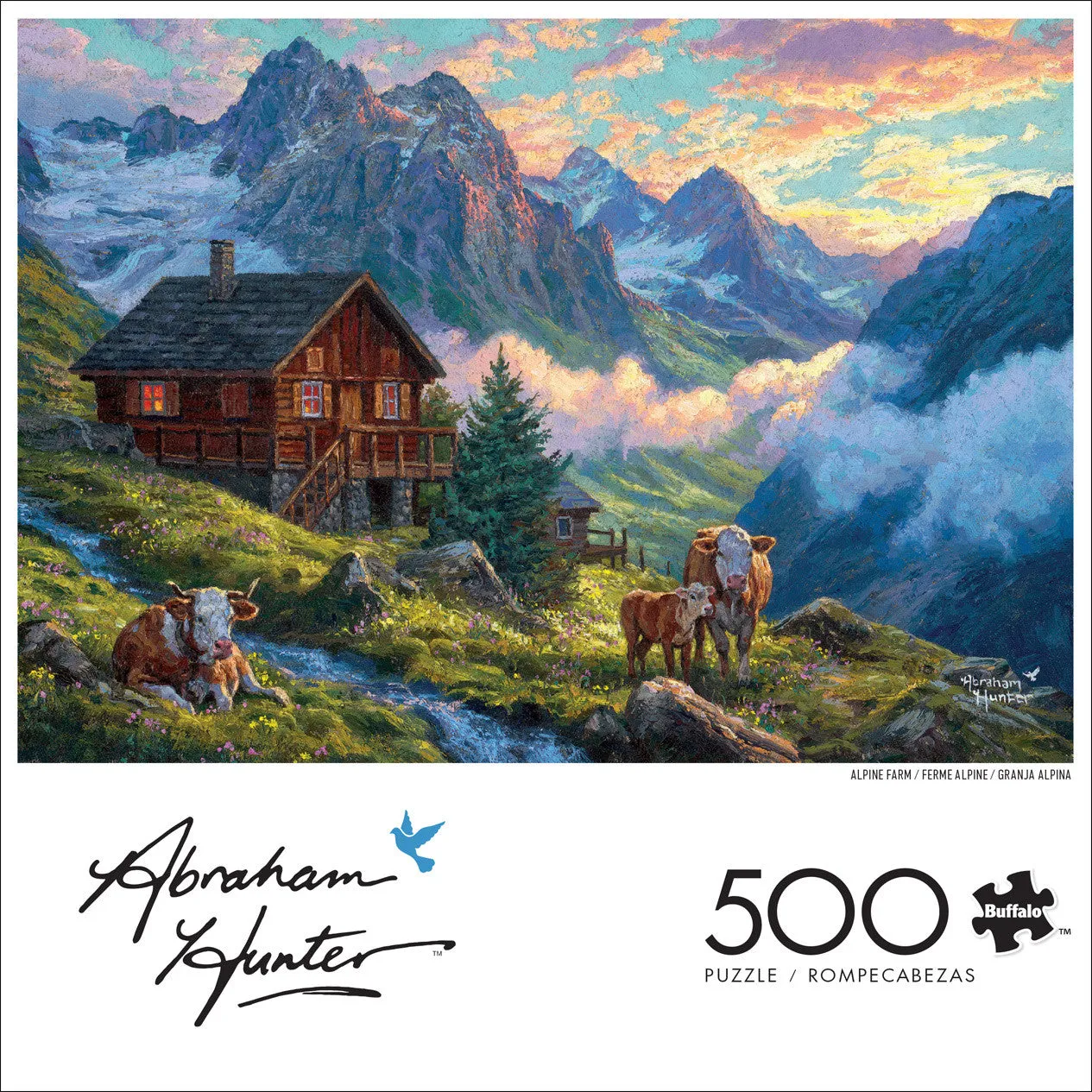 Buffalo Games Alpine Farm puslespil 500 brikker bjerglandskab