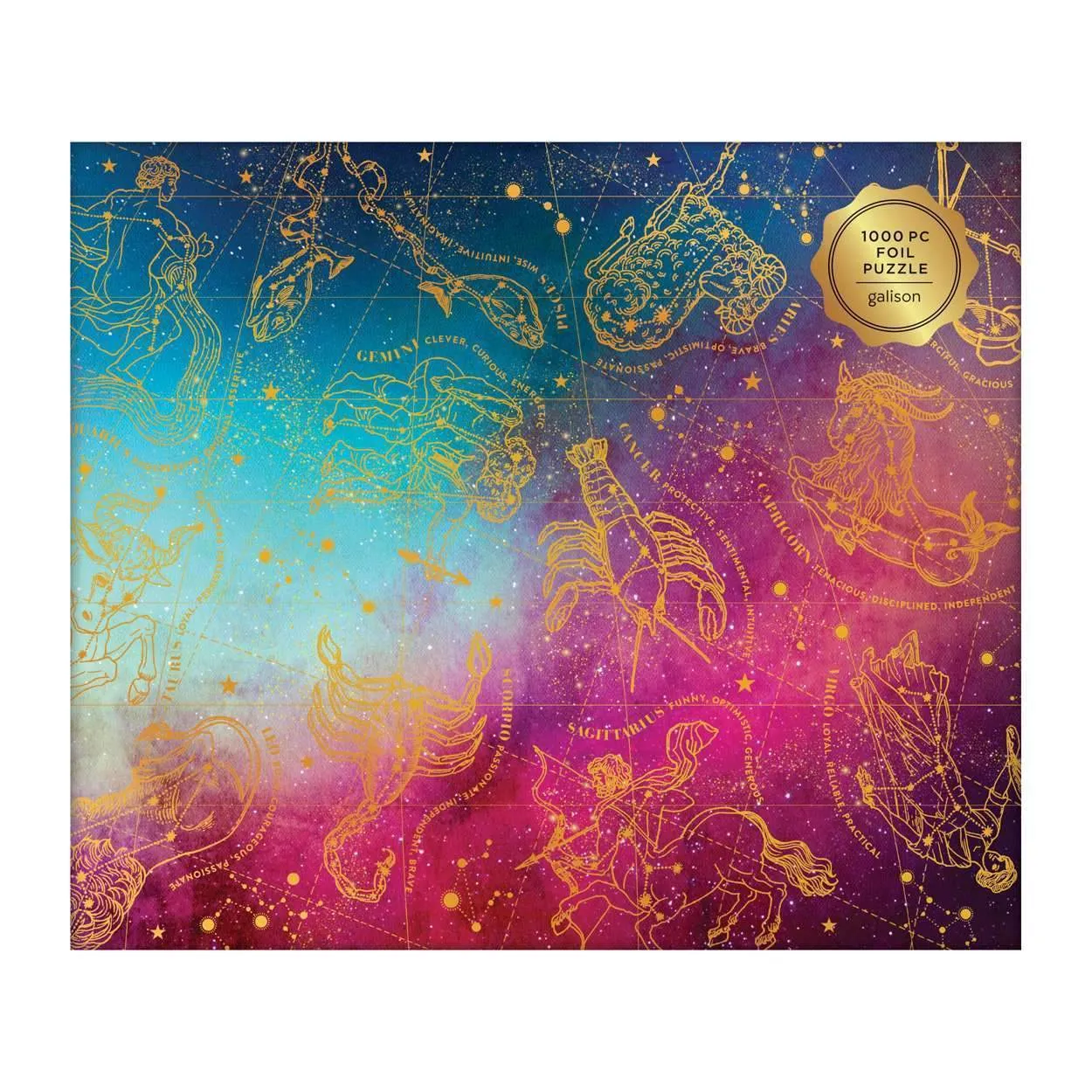 Galison Cosmos Astrology foliepuslespil 1000 brikker guld